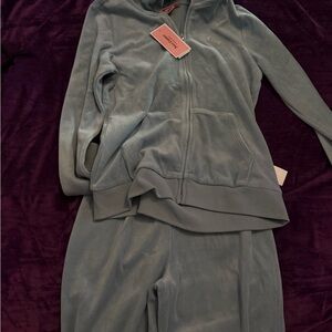 Juicy Couture Light Blue Velour Hoodie Set
